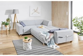Svetlosivá rozkladacia/s úložným priestorom rohová pohovka (ľavý roh/do L) Classy Sophie – Miuform