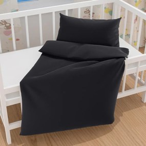 Biante Detské saténové posteľné obliečky do postieľky ST-006 Čierne Do postieľky 90x140 a 50x70 cm