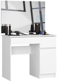 Toaletný stolík so zrkadlom CLP P-2/SL 900x600 pravý, biely