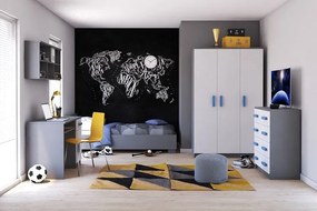 Písací stôl SCOUT - šedý/biely (viac variant)