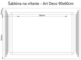 LED zrkadlo Art Deco Vertical 90x60cm teplá biela - wifi aplikácia