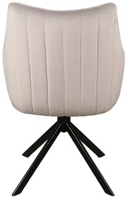 Jedálenská stolička Azalia Velvet, svetlo sivá / čierna