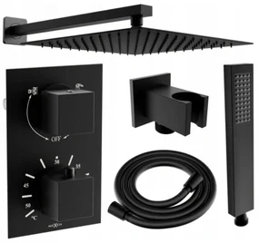 Mexen Cube DR02 podomietkový sprchový set s dažďovou sprchou 25x25 cm (6v1), čierna, 77502DR0225-70