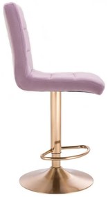 LuxuryForm DESIGN Barová stolička TOLEDO VELUR na zlatom tanieri - levanduľa