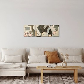 Obraz - Kubizmus (s hodinami) (90x30 cm)