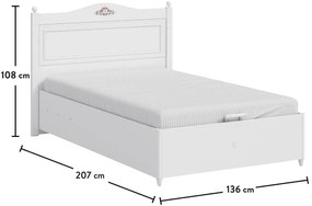 Detská posteľ 120x200cm Ballerina - biela