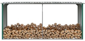 Záhradná kôlňa na drevo zelená 330x92x153 cm galvanizovaná oceľ