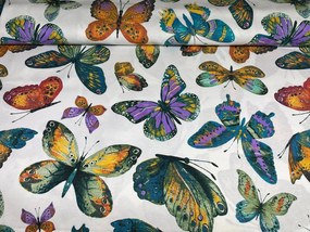 Dekoračná látka bavlna Motýle š. 140 cm