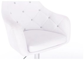 LuxuryForm DESIGN Barová stolička ROMA na zlatej hranatej podstave - biela