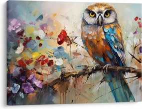 Obraz - Maľovaná sova (70x50 cm)