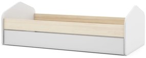 Biela/prírodná detská posteľ v dekore borovice s výsuvným lôžkom 90x200 cm Estefania – Marckeric