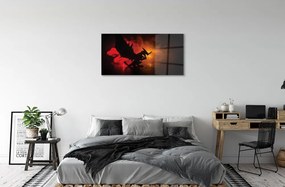 Sklenený obraz Čierny drak mraky 125x50 cm