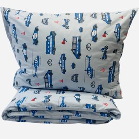 Obliečky bavlnené Polícia TiaHome - Detský set 130x90cm + 65x45cm