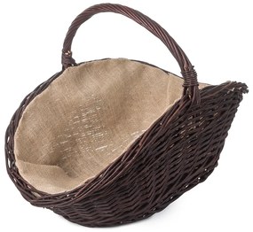 ČistéDrevo Prútený kôš na drevo tmavý