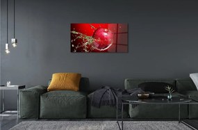 Obraz na skle jablko kvapky 125x50 cm