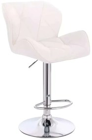LuxuryForm DESIGN Barová stolička MILANO VELUR na striebornom tanieri - biela