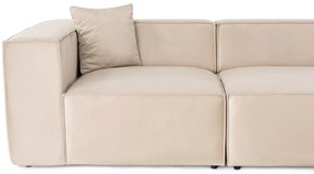 Trojmiestna pohovka Lora z ľanu 303 x 108 cm, krémová