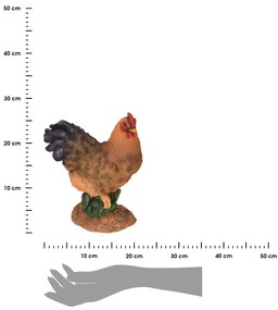 Záhradná figúrka z polistone Hen, 27 cm, viacfarebná