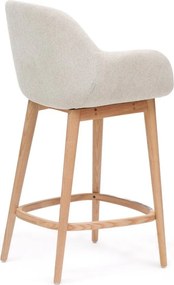 Béžová čalúnená barová stolička s podrúčkami (výška sedadla 66 cm) Konna – Kave Home