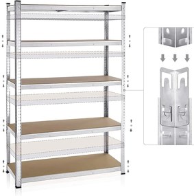 Dielenský regál IRONHOLD 205x120 cm strieborný