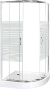 Novoterm Asymetrický sprchovací kút NV-Madera 100x80 ĽAVÝ chróm/potlač + vanička