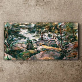 Obraz Canvas Skaly v lese Cézanne
