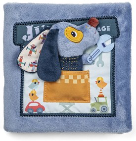 Lilliputiens - textilná knižka - psík Jules v garáži