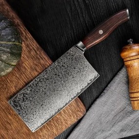 KnifeBoss damaškový nôž Cleaver 7" (182 mm) Rose wood VG-10