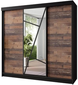 Skriňa Vena 200 čierna + old style