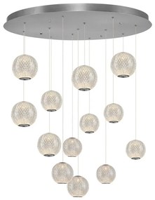 LED luster na lanku CREMONA 13xLED/5W/230V 3000K matný chróm