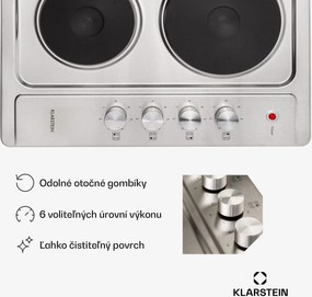 Klarstein Appetito 4, elektrická varná doska, 5500 W, 4 platne, 6 stupňov výkonu, nehrdzavejúca oceľ