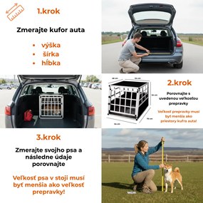 Prepravka pre psa BRUNO, 70x54x51cm, strieborná/čierna Cadoca