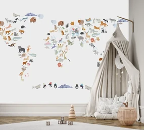 Gario Fototapeta Mapa zvieratiek Materiál: Vliesová, Rozmery: 150 x 105 cm