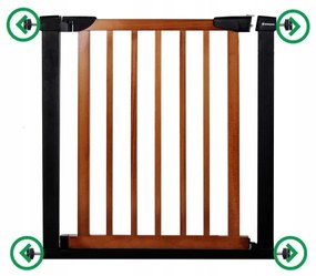 SPRINGOS Detská zábrana nastaviteľná 75-103 cm SPRINGOS BabyLock hnedá