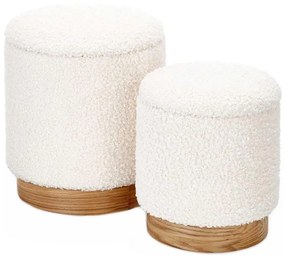 SADA 2x Taburet CANCUN pr. 31/38 cm biela/hnedá