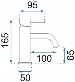 Rea Lungo, umývadlová batéria h-165, medená matná, REA-B1112