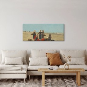 Obraz - Eugène Boudin, Women on the Beach at Berck, reprodukcia (120x50 cm)