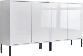 XXXLutz ŠIROKÁ KOMODA, biela, biela s vysokým leskom, 158/86/33 cm MID.YOU - Komody - 001067001901
