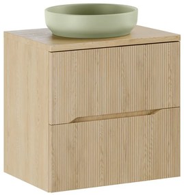 Závesná skrinka Nordic River s doskou a umývadlom 60 cm dub cremona