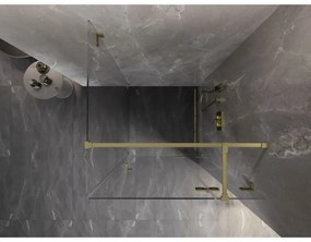 Mexen Lunar T, výklopný sprchový kút pravý 120 x 120 cm, 8mm číre sklo, zlatý kartáčovaný - 834T-120-120-55-00-P