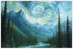 Obraz - Krajina s nádychom Van Gogha (90x60 cm)