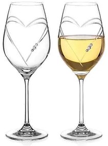 Diamante Swarovski Poháre na víno Hearts 360 ml, 2 ks