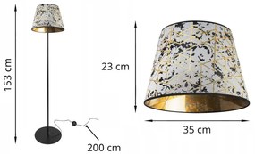 Stojacia lampa Werona, 1x textilné tienidlo so vzorom (výber zo 6 farieb), (výber z 3 farieb konštrukcie), s
