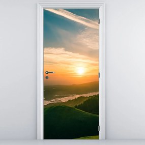 Fototapeta na dvere - Východ slnka nad morom (95x205cm)