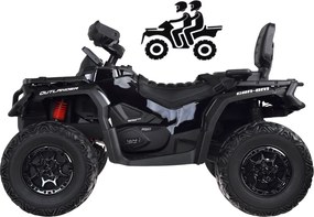 JOKOMISIADA Detská štvorkolka na akumulátor pre 2 osoby CAN-AM OUTLANDER 4x4 s LED panelom PA0326 čierna