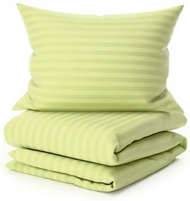 Hotelové obliečky z mikrovlákna JASMINE pistáciové - prúžok 2 cm Rozmer obliečky: 2 ks 70 x 90 cm | 200 x 220 cm