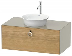 DURAVIT White Tulip závesná skrinka pod umývadlo na dosku, 1 zásuvka, 1000 x 550 x 408 mm, dub prírodný masív/taupe matná, WT49810H560