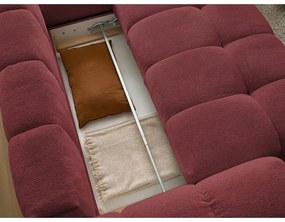 Vínovočervená ženilková rozkladacia/s úložným priestorom rohová pohovka (pravý roh/do L) Everest – Bobochic Paris