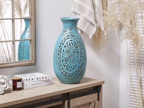 Terakota Dekoratívna váza 51 Modrá MEGARA Beliani