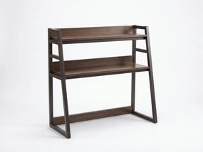 Polica na stôl VERTEX 90x95 cm, čierna / dekor orech